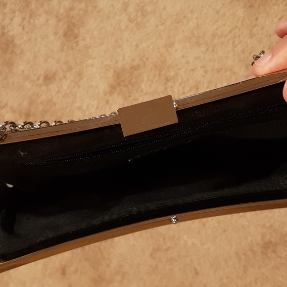 New York & Company Black and Silver Clutch/Shoulder Bag - Picture 6 of 7